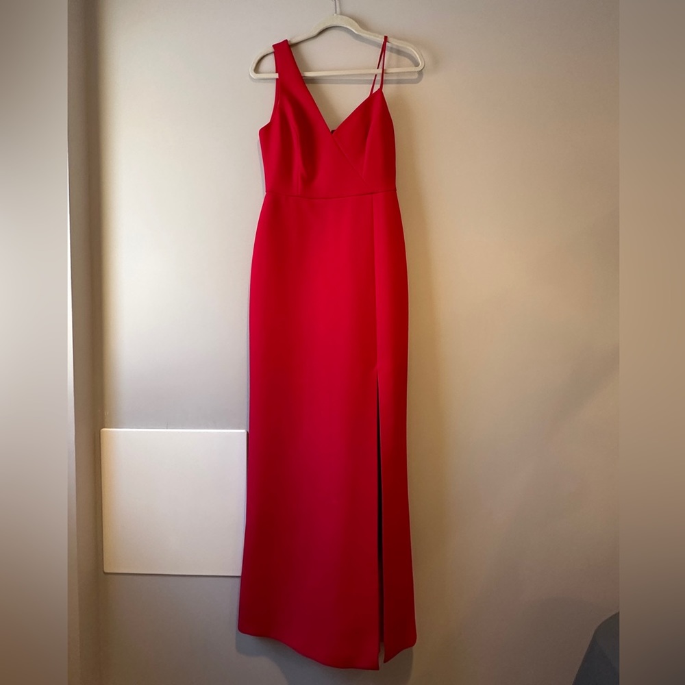 NWT BCBG Asymmetrical Neckline Red Prom Dress